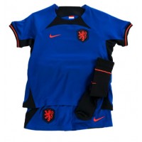 Niederlande Fußballbekleidung Auswärtstrikot Kinder WM 2022 Kurzarm (+ kurze hosen)